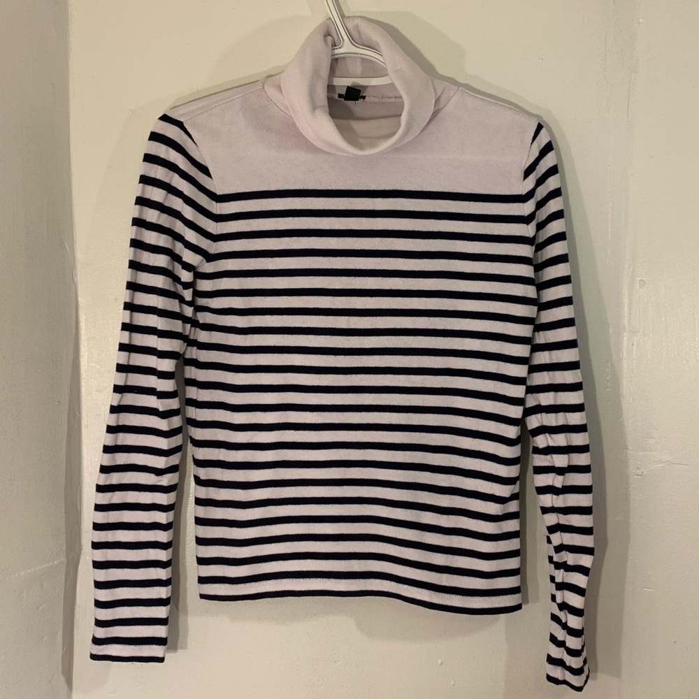 [2/$25] J.CREW WOMEN'S STRIPED LONG SLEEVE TURTLENECK SHIRT CREWNECK SIZE SMALL